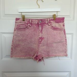Pink Denim Shorts